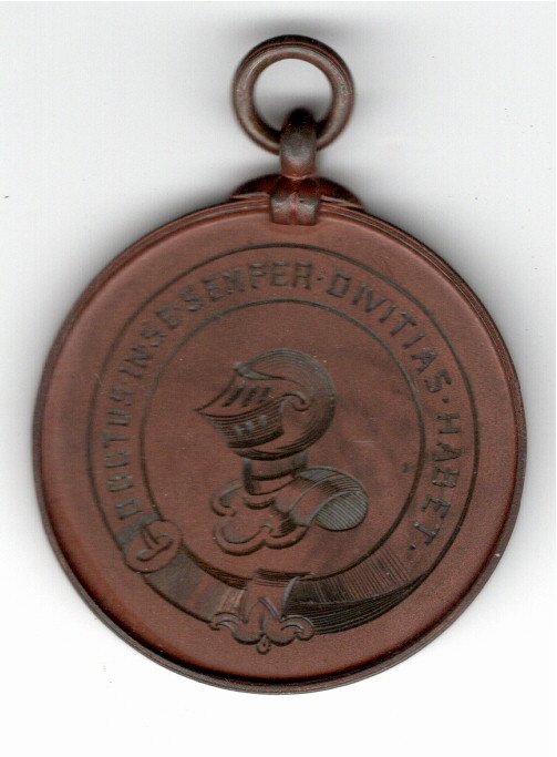 Photograph of 1905 Military Drill Medal - R.W.F. Soper - Rear