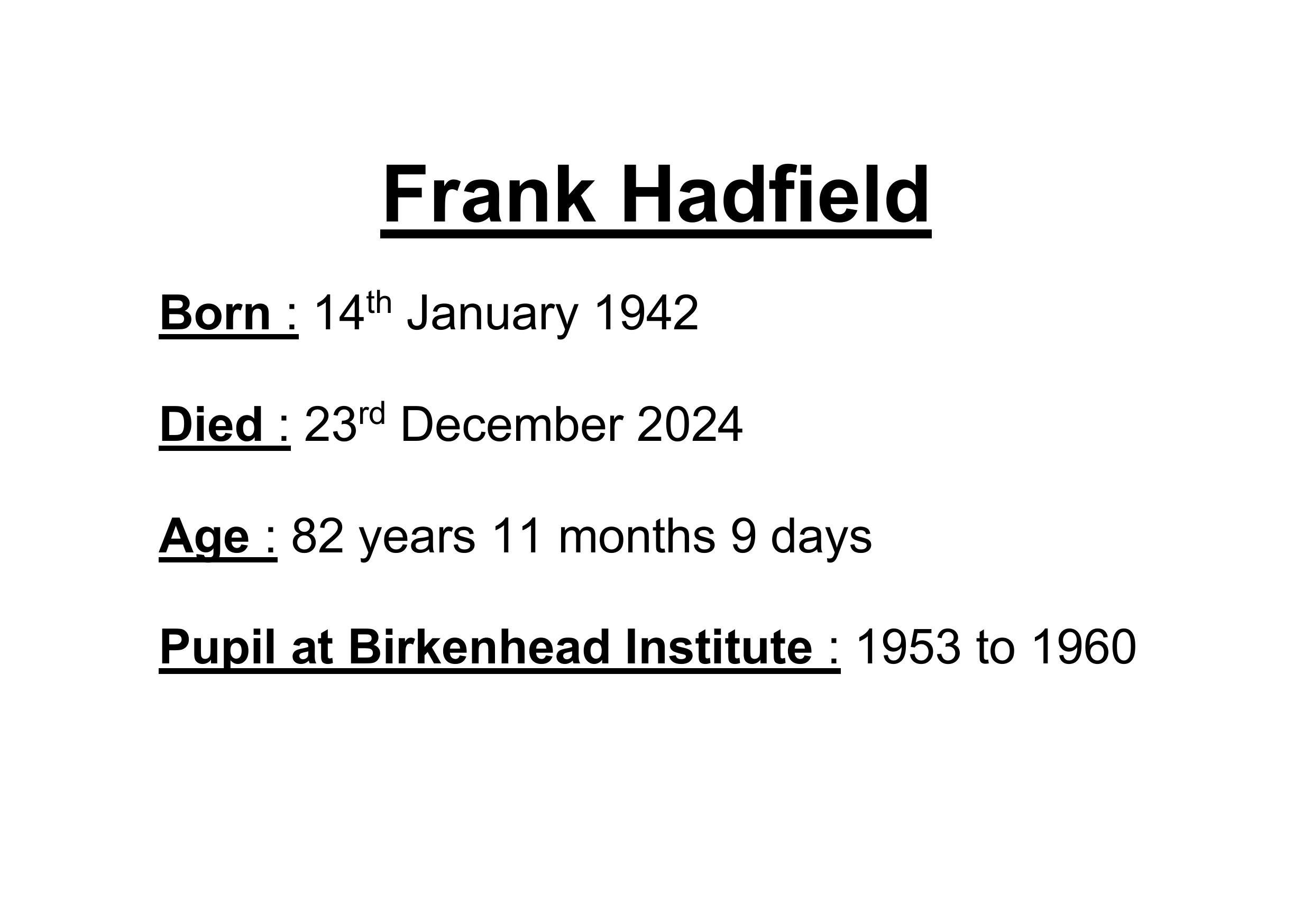 Frank Hadfield