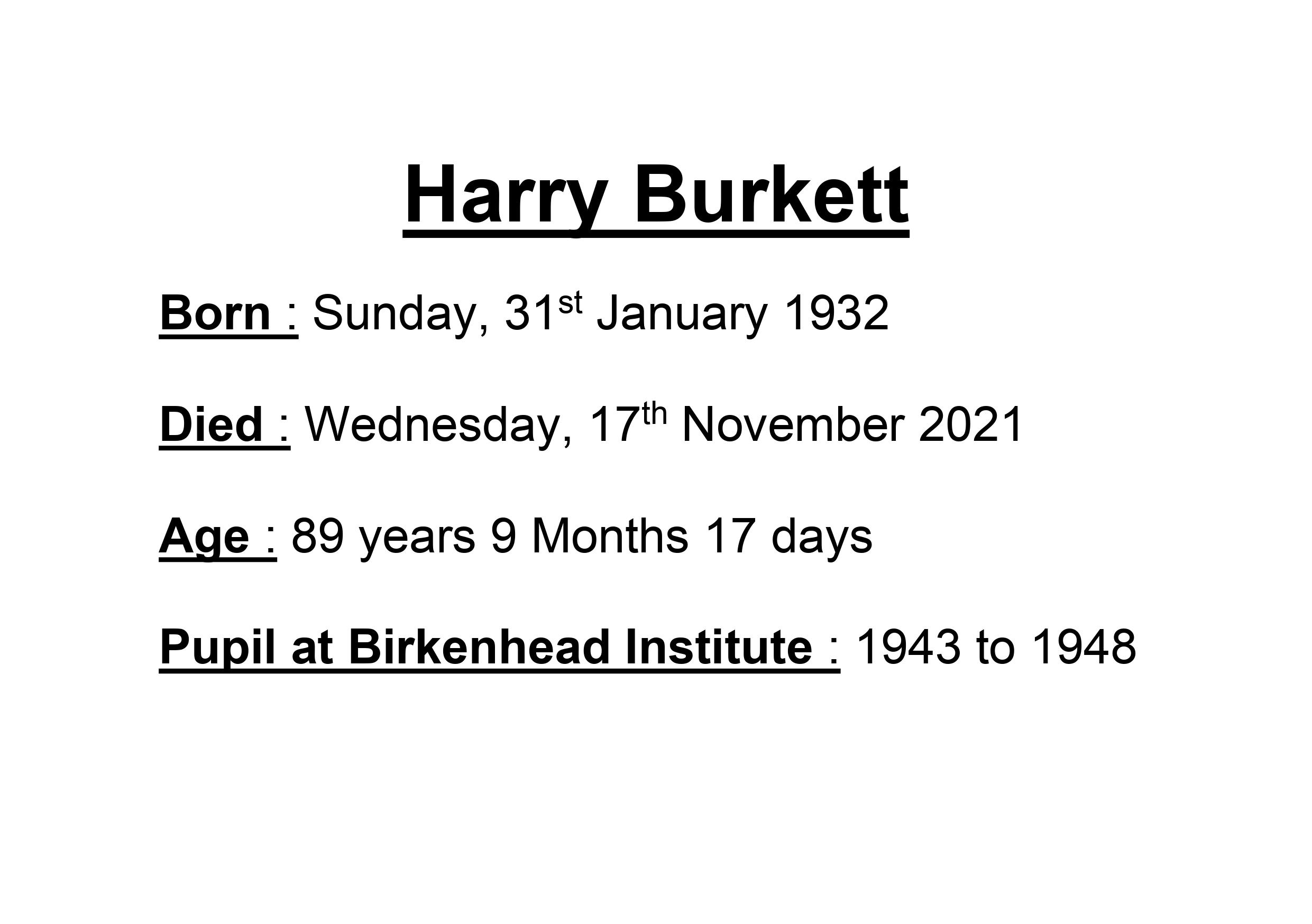 Harry Burkett