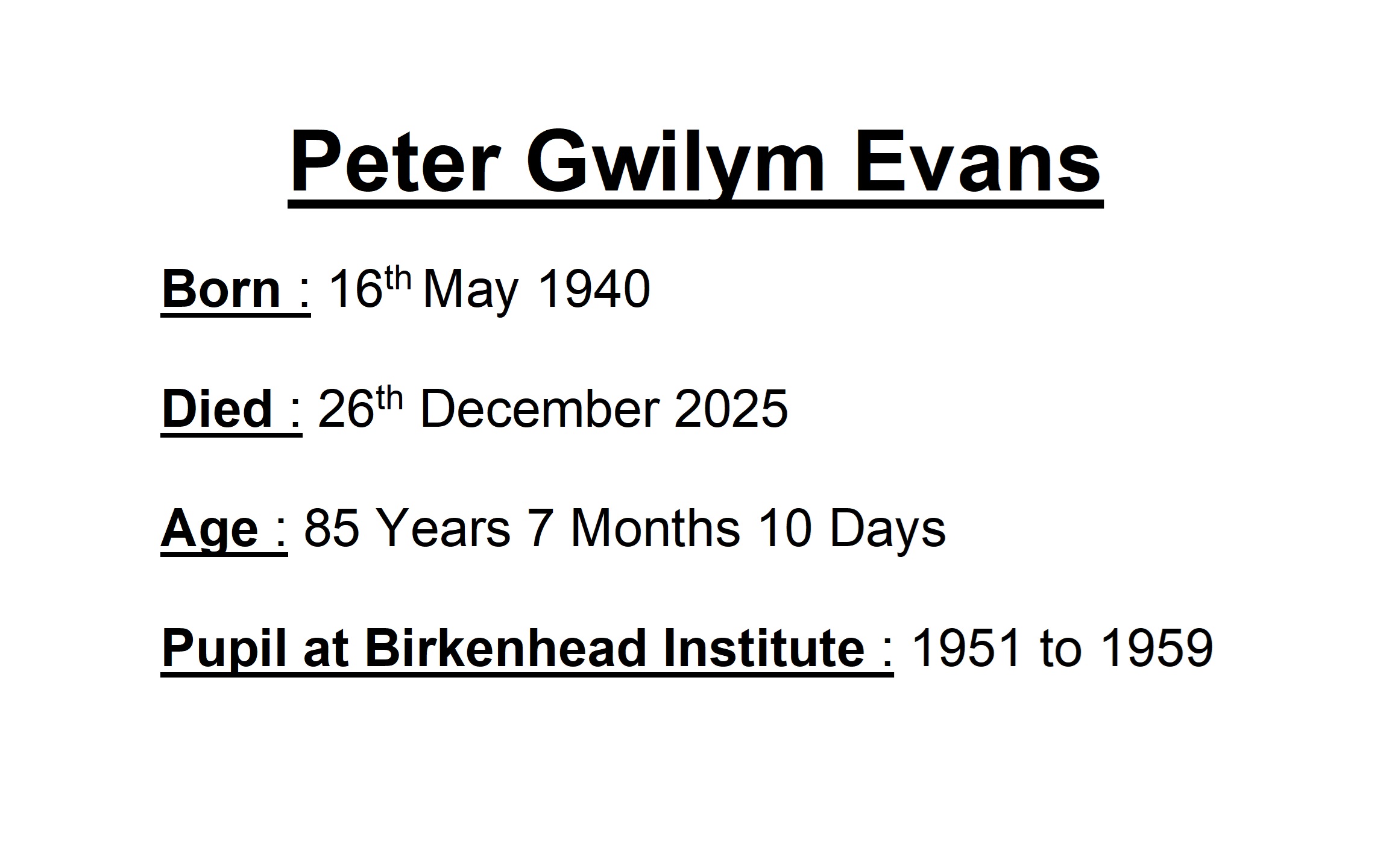 Peter Gwilym Evans