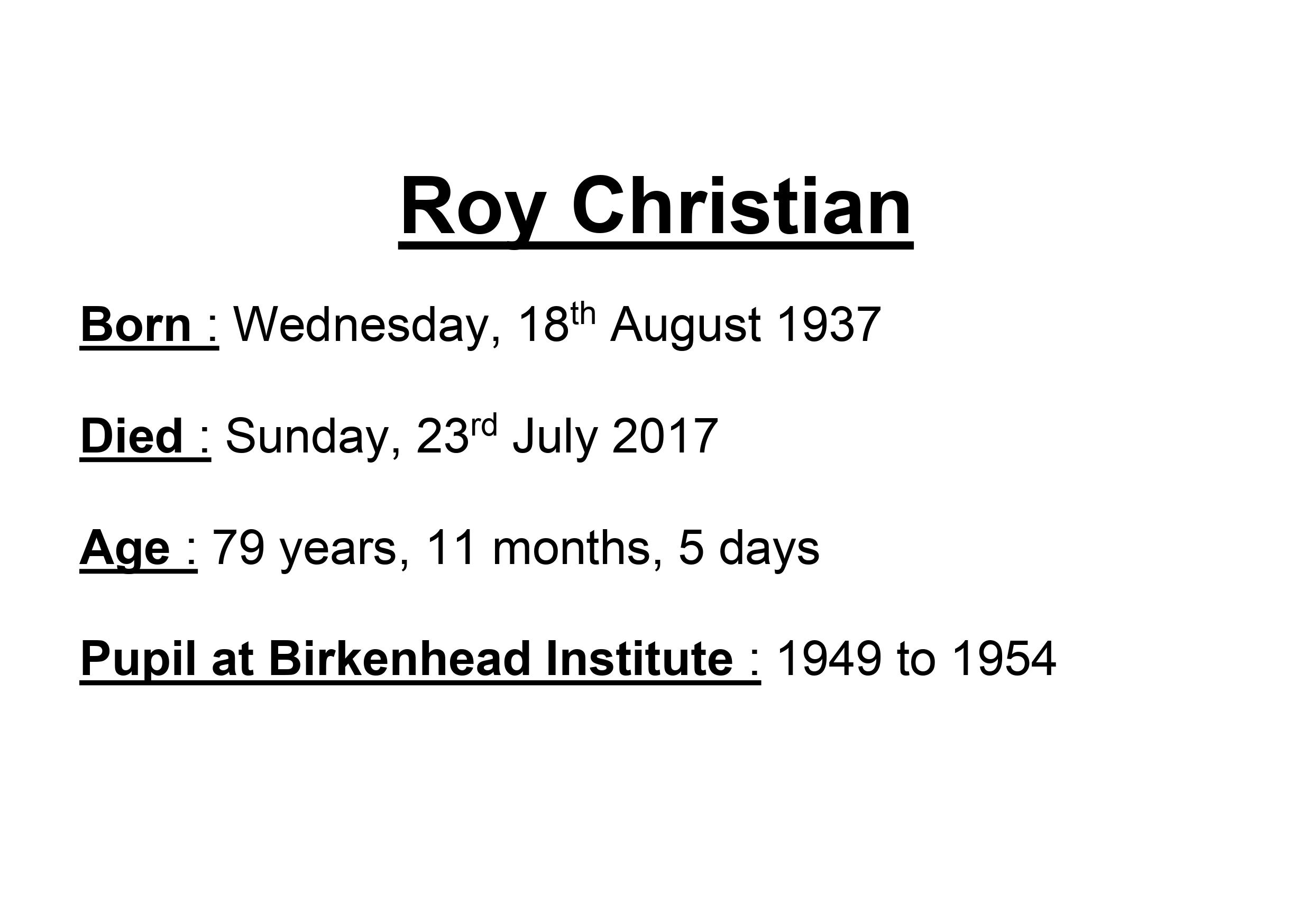 Roy Christian