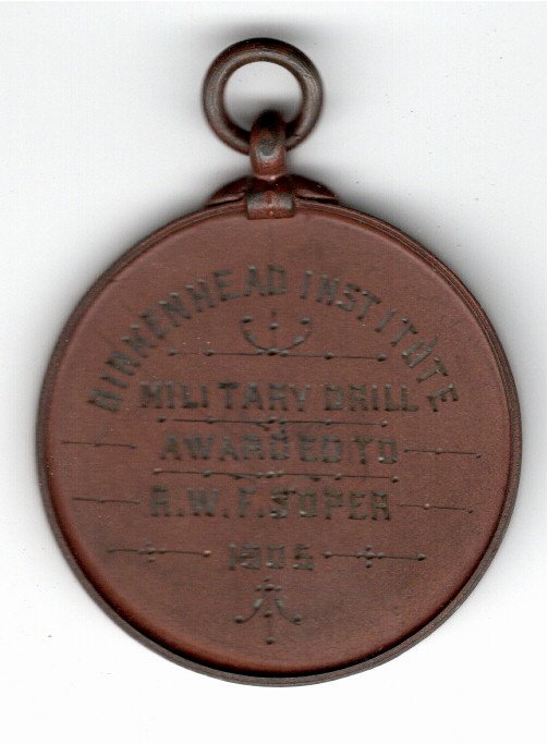 Photograph of 1905 Military Drill Medal - R.W.F. Soper