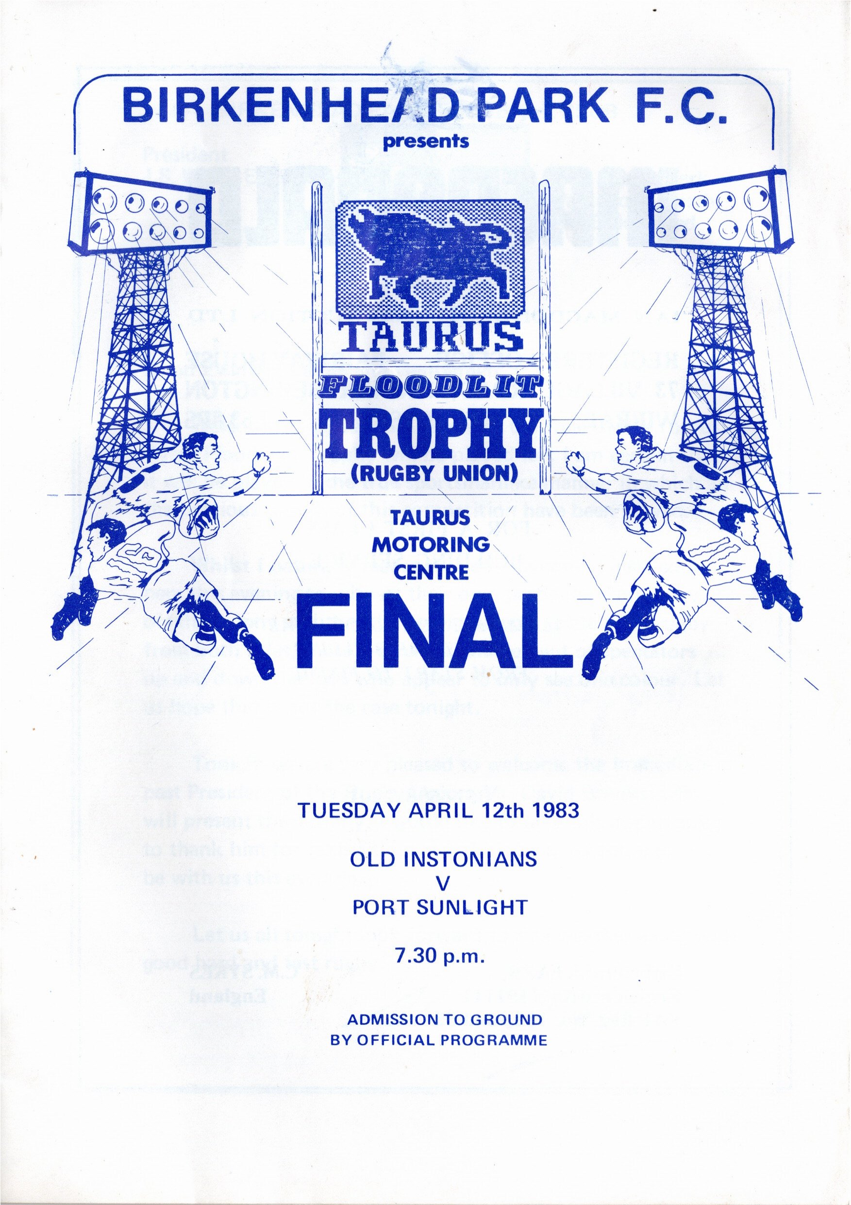 Old Instonians RUFC, 1983 Taurus Trophy Final