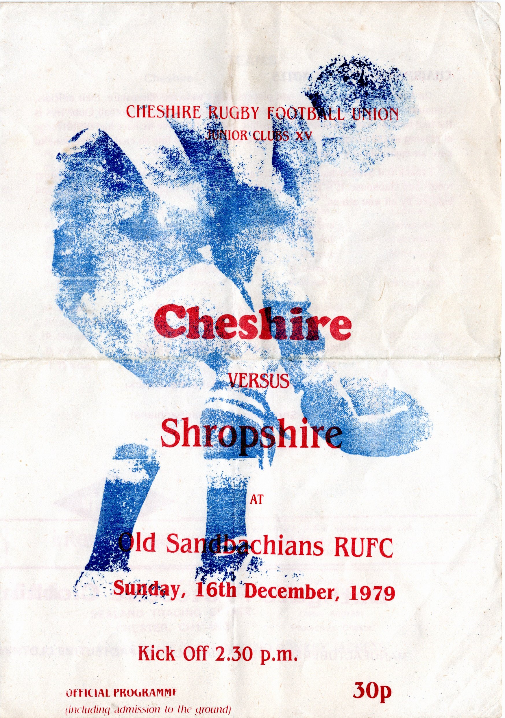 Old Instonians RUFC, 1979, Cheshire v Shropshire