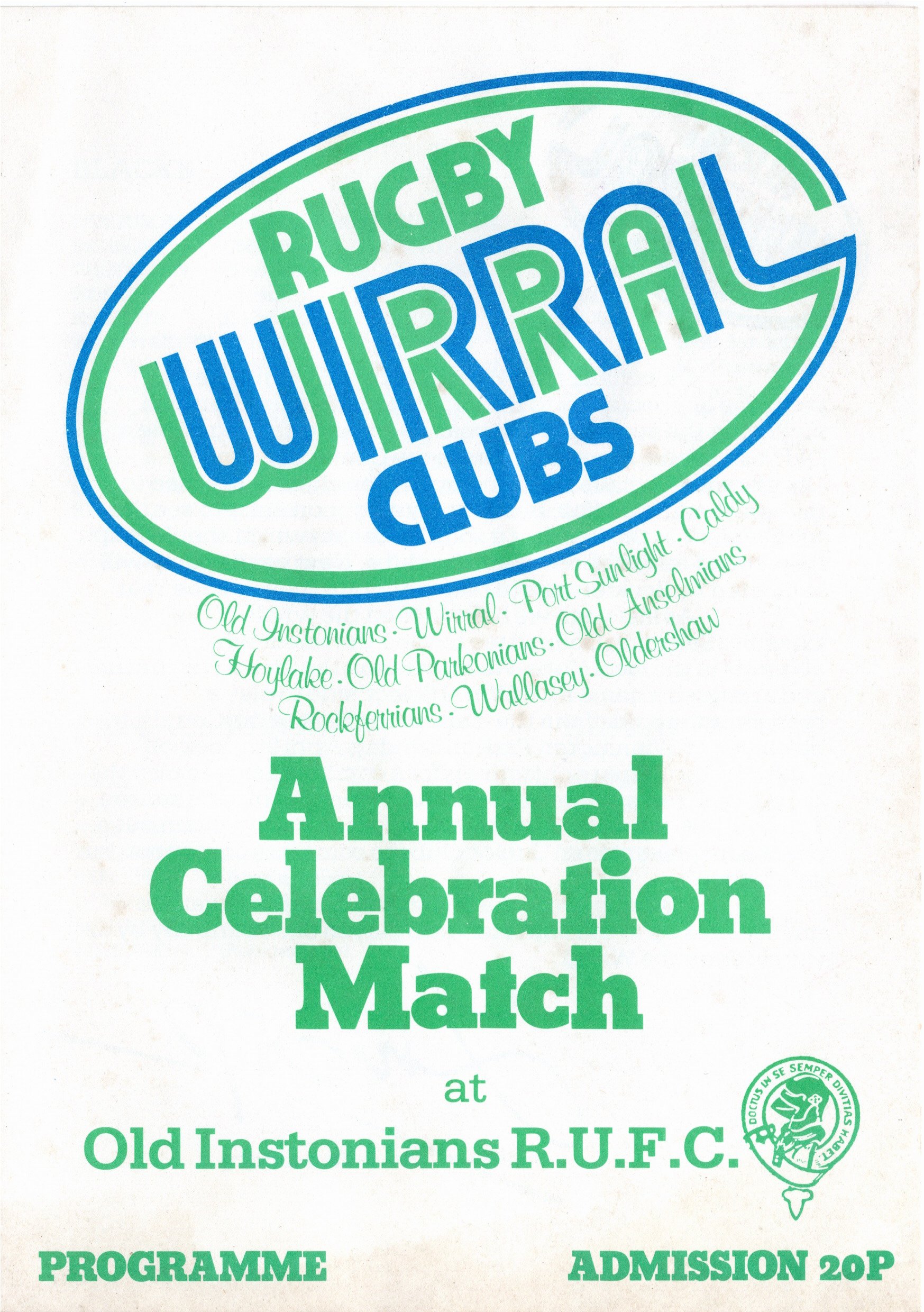 Old Instonians RUFC, Unknown Year Wirral Rugby Clubs Annual Celebration Match