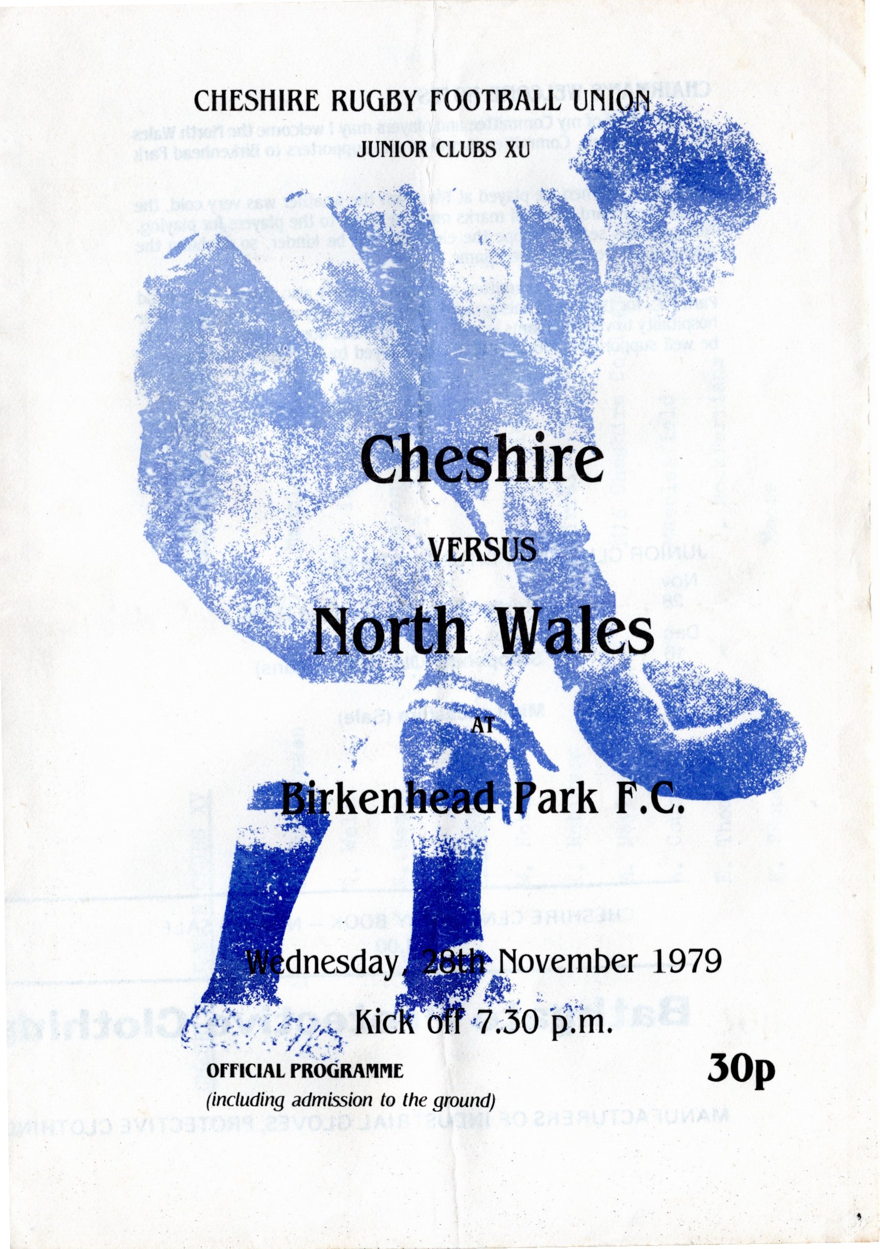Old Instonians RUFC, 1979 Cheshire v North Wales